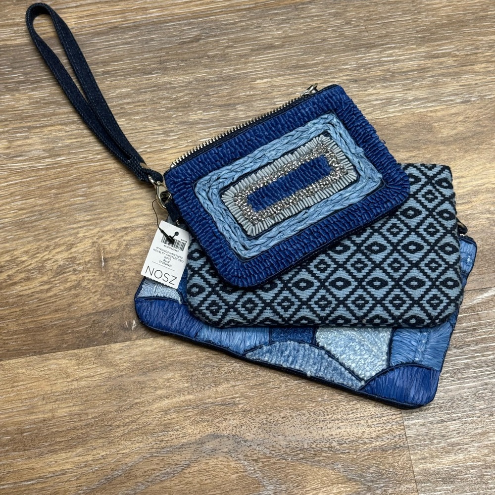Chico's Mykonos Novelty Wristlet Trio Blue NWT